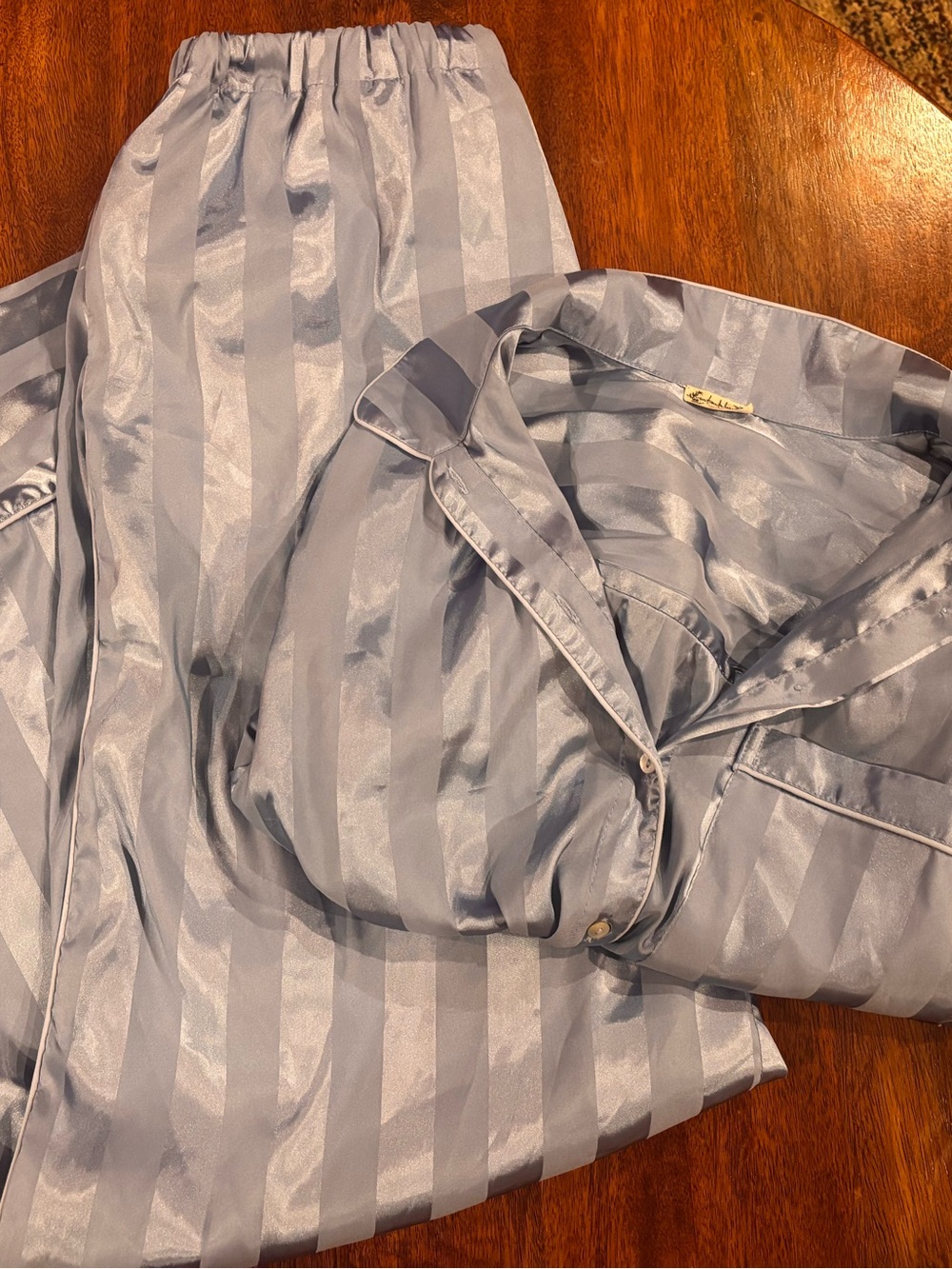 Intimately Free People Satin “Hazy Blue” Sleep Set
